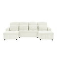 thumbnail image 3 of Euroco 110.2" Oversized U-shaped Sofa Versatile Sectional Sofa Pull-out Sofa Bed with Double Storage Chaise Lounges and Two USB Ports for Living Room, 3 of 9