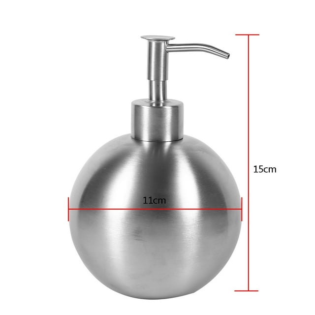 Distributeur en Acier Inoxydable, Distributeur de Savon en Forme de Boule pour Salle de Bain Shampooing Douche Liquide Pompe Bouteille - 500ml