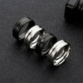 thumbnail image 4 of 8mm Men's Stainless Steel Geometric Ring 3 Colors (Silver/Black/Gold) Size 7-13, 4 of 6