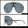 thumbnail image 5 of Super Oversized Curved Top Shield Racer Plastic Fashion Sunglasses Black - Yellow, 5 of 8