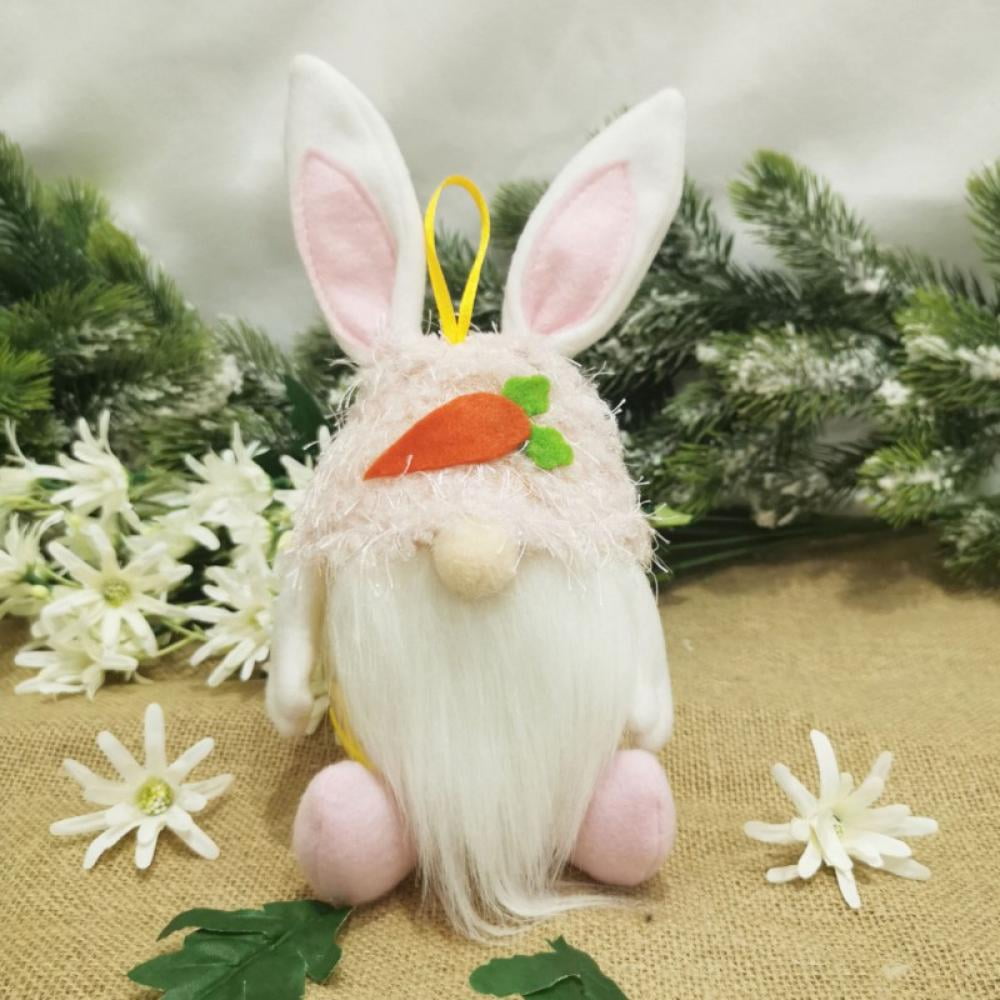 Easter Bunny Faceless Gnomes Wreath Front Door Spring Decoration Handmade Plush Knitted Doll Toys Gifts Floral Wreath Garland Ornaments Easter Decor Easter Party Favor Easter Decorations