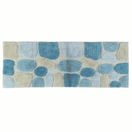 Chesapeake Pebbles Aquamarine Bath Rug Runner 24 X60