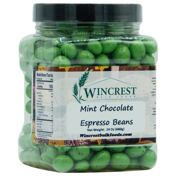 Green Mint Chocolate Espresso Beans - 1.5 Lb Tub