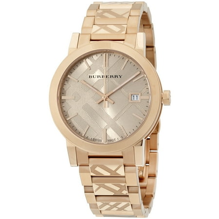 Ladies College Logo Quartz Watches - Burberry Rose Gold-Tone Dial Stainless Steel Quartz Ladies Watch BU9039
