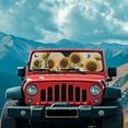thumbnail image 3 of Uorisanigo Windshield Sun Shade, Front Window Sunflower Print Sunvisor Blocks UV Rays, Reflective Sunshade for Auto Interior Sun Protection, Foldable Sunshade Car Accessories for Jeep, 3 of 7
