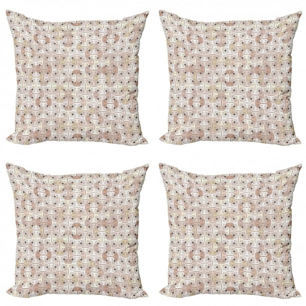 Geometric Throw Pillow Cushion Case Pack Of 4 Continuous Pattern With Puzzle Like Geometric Scroll Like Volute Ornament Modern Accent Double Sided Print 4 Sizes Multicolor By Ambesonne Walmart Com Walmart Com
