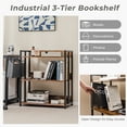 thumbnail image 6 of Costway 3-Tier Industrial Metal Frame Corner Bookcase with Adjustable Shelves Rustic Brown, 6 of 10
