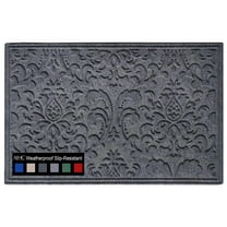 A1HC All Weather Dirt and Moisture Absorbing Polypropylene(PP) Door Mat with Tire Crumb Rubber Backing, Indoor Outdoor Use, Dark Grey, 24x36 Inch