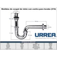thumbnail image 3 of Urrea Cespol P/Lavabo C/Contra Cromado 216 negro 1, 3 of 3