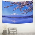 thumbnail image 3 of GZHJMY Tapestry Cherry Blossoms Snowy Mountain Fuji Lake Tapestry Wall Hanging Decorative Wall?Blanket?Bedding Tapestry for Bedroom Living Room Dorm 60"x51" Gift Decor, 3 of 7