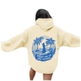 thumbnail image 3 of Oversize Hoodies for Women Trendy Letter Graphic Hooded Long Sleeved Drawstring With Pockets Trendy Fall Clothes 2025 Beige, 3 of 7