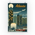 thumbnail image 2 of Atlanta, Georgia, Retro Skyline (12x18 Wall Art Poster, Room Decor), 2 of 3