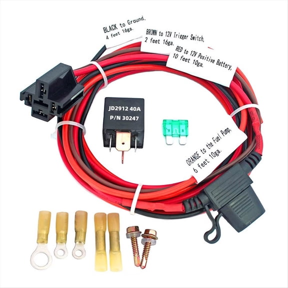 Universal Electric Fuel Pump Wiring Harness Relay Kit 40A Waterproof Relay Switch Kit 12V P 30247,1 Set * Fuel Pump Relay Kit