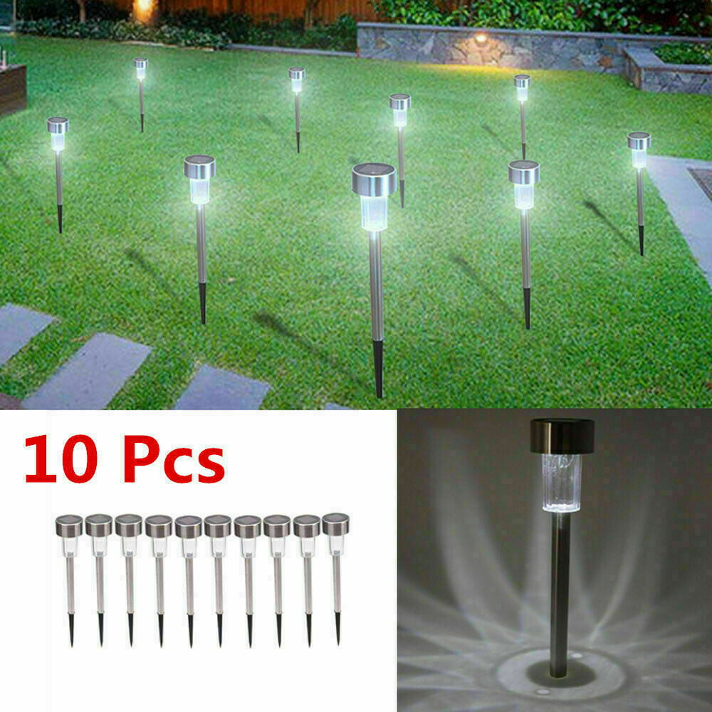 10Pcs Solar Garden Led Lights Outdoor LED Waterproof Landscape Lawn Pathway Lamp 