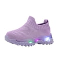 thumbnail image 5 of Toddler Light up Shoes Boys Led Sneaker Breathable Children First Walking Comfortable Athletic Casual Mesh Shoes Purple Size 6 Toddler, 5 of 5