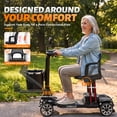 thumbnail image 4 of Havlo 4-Wheel Mobility Scooter for Seniors & Adults, 12.4-Mile Range, Removable Lithium Battery, Wider Adjustable Seat & Armrests, Foldable Electric Mobility Scooter for Everyday & Outdoor Use,Black, 4 of 12