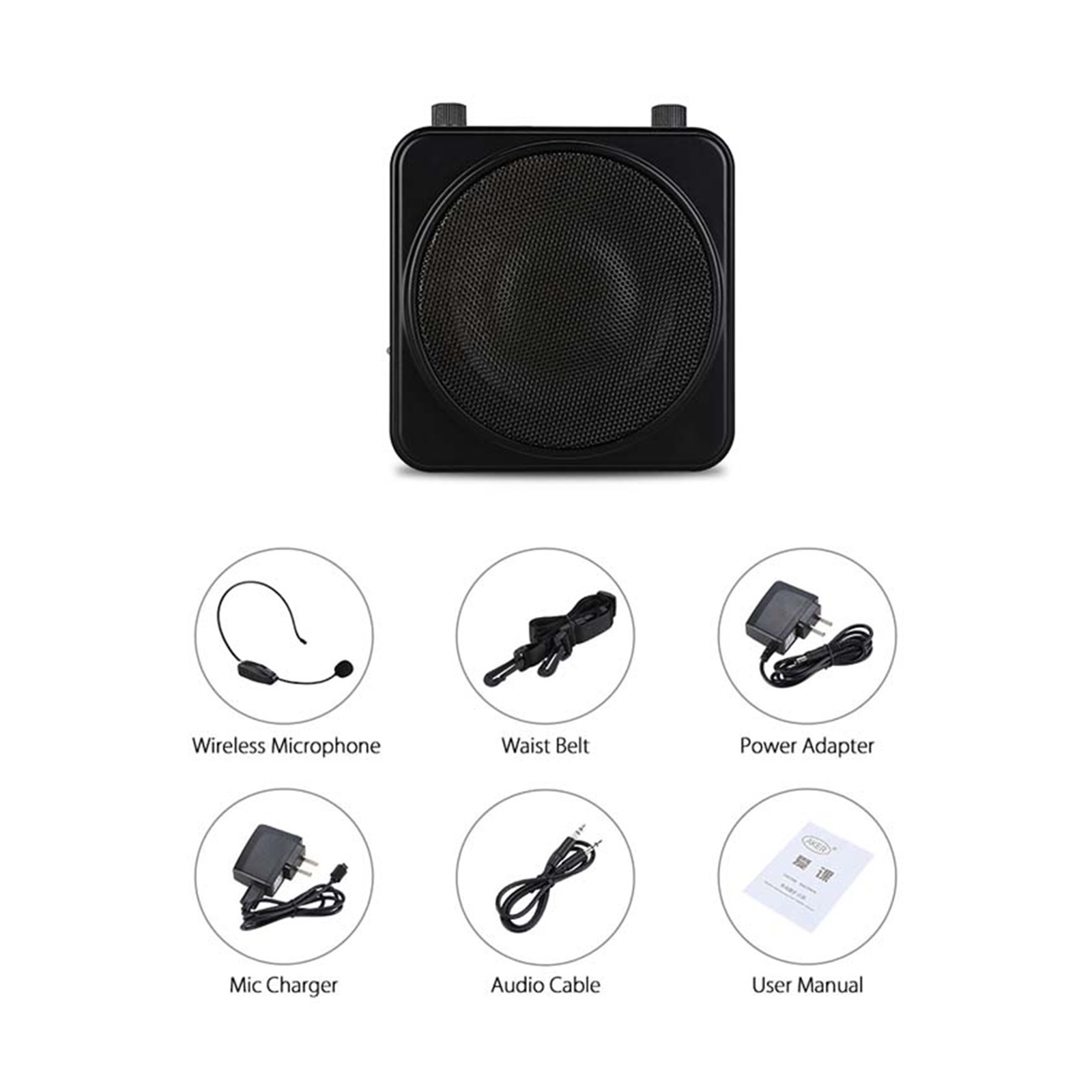 22W Portable Wireless Blue-tooth Voice Amplifier Headset Microphone 2200mA Amplifier Speaker Voice Booster ,Easy to Operate