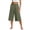 Army Green, variant on Resivox Womens Cotton Linen Wide Leg Pants Casual High Waist Capris Loose Fit Flare Trousers Breathable Comfortable with Pockets Black L