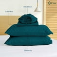 thumbnail image 4 of 700 Thread Count 4 Piece Quality Sheet Set 12 Inch Deep Pocket 100% Egyptian Cotton Color Teal Solid Size Twin XL, 4 of 7