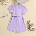 thumbnail image 2 of Vedolay Little Girl Dress Girls Dress Rose Flower Double Bow Tie Party Sundress,Purple 4-5 Years, 2 of 5