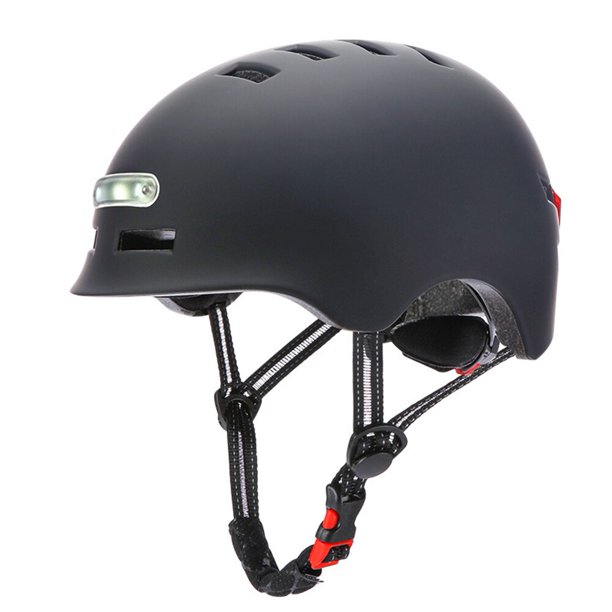 Casco con luz de advertencia integrado para bicicleta, protector de equilibrio para coche, deportes al aire libre, Scooter Eléctrico, gorra de montar Fivean Cascos de ciclismo