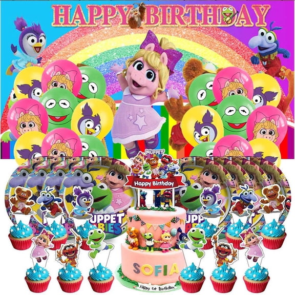 Muppet Babies Birthday Party Supplies Balloons Paper Plates Decoration Cake Topper Decor Tableware Banner Backdrop