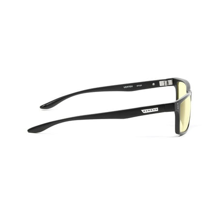 GUNNAR - VERTEX Rectangle Glasses with Ultraviolet (UV) Light Protection, Amber Lenses with Blue-light Filtering - Onyx