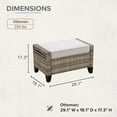 thumbnail image 4 of COOS BAY 2 PCS Brown Wicker Ottoman Outdoor PE Rattan Footrest with Removable Gray Cushions, 4 of 9