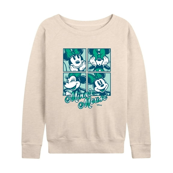 Disney - Plaid Minnie Mouse - Women's Lightweight French Terry Long Sleeve Shirt