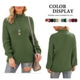 thumbnail image 4 of Asklazy Women's Turtleneck Oversized Sweaters Batwing Long Sleeve Pullover Loose Chunky Knit Jumper,Army Green, 4 of 11