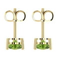 thumbnail image 4 of 1.0 Ct Heart Cut Studs Green Natural Peridot 18K Yellow Solid Solid Gold Everyday Dainty Earrings Push Back, 4 of 7