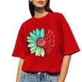 thumbnail image 5 of Women's Workout Tee - Athletic Plus Size Top - Short Sleeve Cotton - Trendy 2025 Design | Baberdicy | Womens Fashion Workout T Shirts Athletic Plus Size Tops Summer Trendy (Red | XL), 5 of 9
