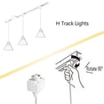 thumbnail image 3 of FSLiving Remote Control Pendant Light 1-Light H-Type Track Pendant Lamps Scandinavian Style Pendant Lights for Kitchen Hanging Lamp Modern Wood and Aluminium Light Customizable - White, 3 of 8