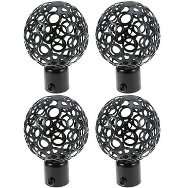 Masteelf 4pcs Curtain Finials hollow out Finials Drapery Rail Pole Head Caps for Window Curtain Rod