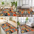 thumbnail image 4 of Area Rugs 2.7'x5', Orange Yellow Black Carpet Runner Indoor Outdoor Rugs Home Decor Aesthetic, Botanical Tropical Leaf Summer Non Slip Mats Washable Accent Rug for Living Room Bedroom, 4 of 8