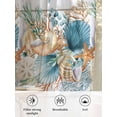 thumbnail image 6 of Sheer Curtains 45 Inch Length 2 Panels Set for Kitchen, Vintage Beach Coastal Semi Sheer Curtains for Windows, Nautical Shell Starfish Coral Summer Voile Window Treatments Rod Pocket Curtain, 6 of 7
