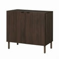 thumbnail image 7 of Sango Merk Walnut 2-Door Accent Cabinet with Shelves and Decorative Panels, 7 of 7