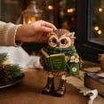 thumbnail image 5 of Reading Owl Figurine, Whimsical Owl Statue for Bookshelf and Desk, Great Gift for Readers and Collectors (C), 5 of 5