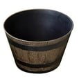 thumbnail image 4 of MOVTOTOP Mini Planter Pot Container Barrel Flower Pot Wine Barrel Planter Rustic Flower Pot Outdoor Planter Round Flower Planter Garden Flower Barrels Resin Tree Pattern Imitation Wooden Barrel, 4 of 7