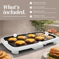 thumbnail image 3 of COOK WITH COLOR Electric Griddle, 1200W Nonstick 10" x 16" Cooking Surface, Cream, 3 of 7