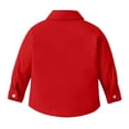 thumbnail image 6 of Tiijoy Boys Long Sleeve Button Down Shirt Casual Solid Pocket Shirt Top, Red, Sizes 9-16, 6 of 6