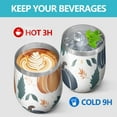thumbnail image 4 of 12oz Stemless Wine Tumblers Fall Leaves Pumpkin Vacuum Insulated Stainless Steel Travel Tumbler Cups Mug with Lid and Straw for Champaign,Cocktail,Beer with Cleaning Brush, 4 of 5