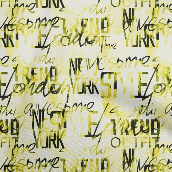 oneOone Cotton Flex Light Yellow Fabric Abstracts Sewing Material Print Fabric By The Yard 40 Inch Wide