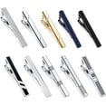 thumbnail image 2 of Juego de 10 clips de corbata para hombre, clip de barra de corbata, negro, plateado, dorado, para bodas, negocios, con caja de regalo, 2 of 5
