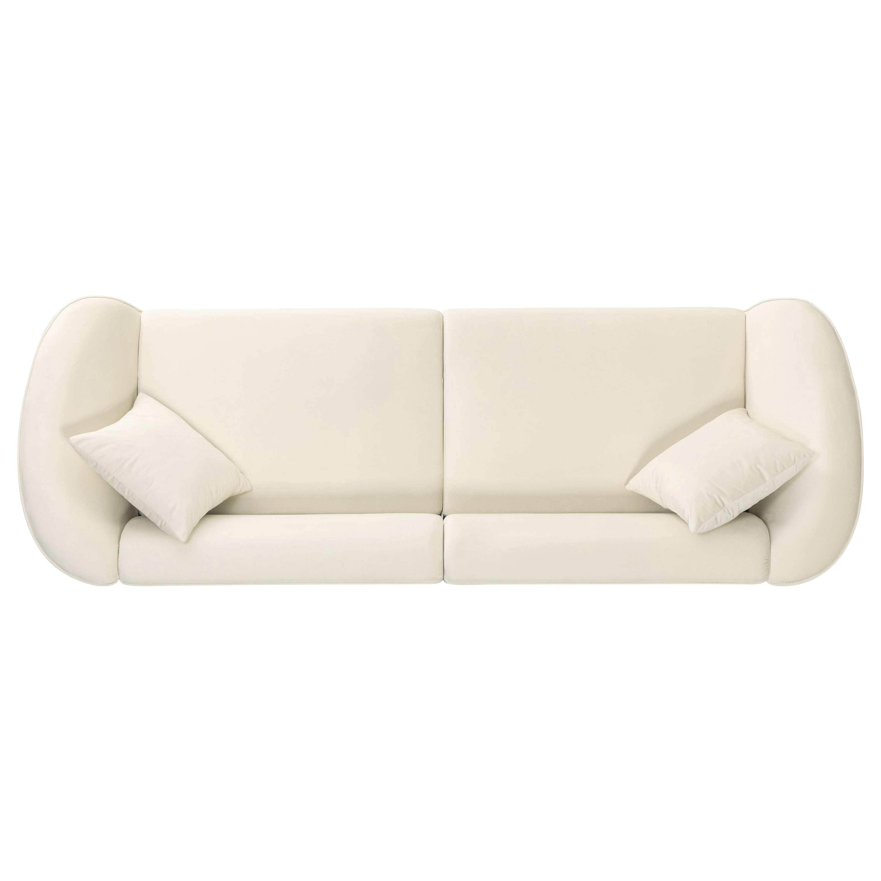 87" Curved Contemporary Sofa in Off-White: Plush Seating, Streamlined Design, and Durable Frame – Ideal for Stylish Living Spaces