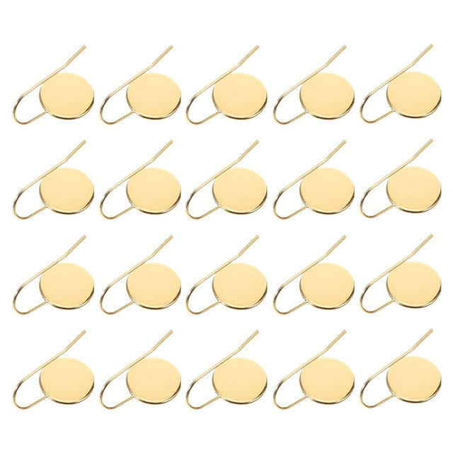 CHICHUMID 20Ud Accesorios Dorados Para Fabricación De Aretes Con Bandejas De Cabujón Resistentes