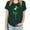 Army Green, variant on Inleife St Patrick's Day Printing Shirts for Women Fashion Womens Short Sleeve Round-Neck Casual Elastic Comfy Blouse Sizes S-XXL
