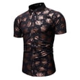 thumbnail image 4 of Ventes de Liquidation Bescita Chemise Homme Décontractée Boutons Col Rabattu Ajustée Imprimé Floral Manches Courtes, 4 of 4