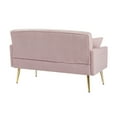thumbnail image 5 of 55.50"2-Seater Sofa Couches for Living Room Apartment Bedroom Office, Loveseat Sofa with Tufted Back and Seat, Mid-Century Couch Soft Sofa Chair with  4 Metal Legs, Pink, 5 of 8