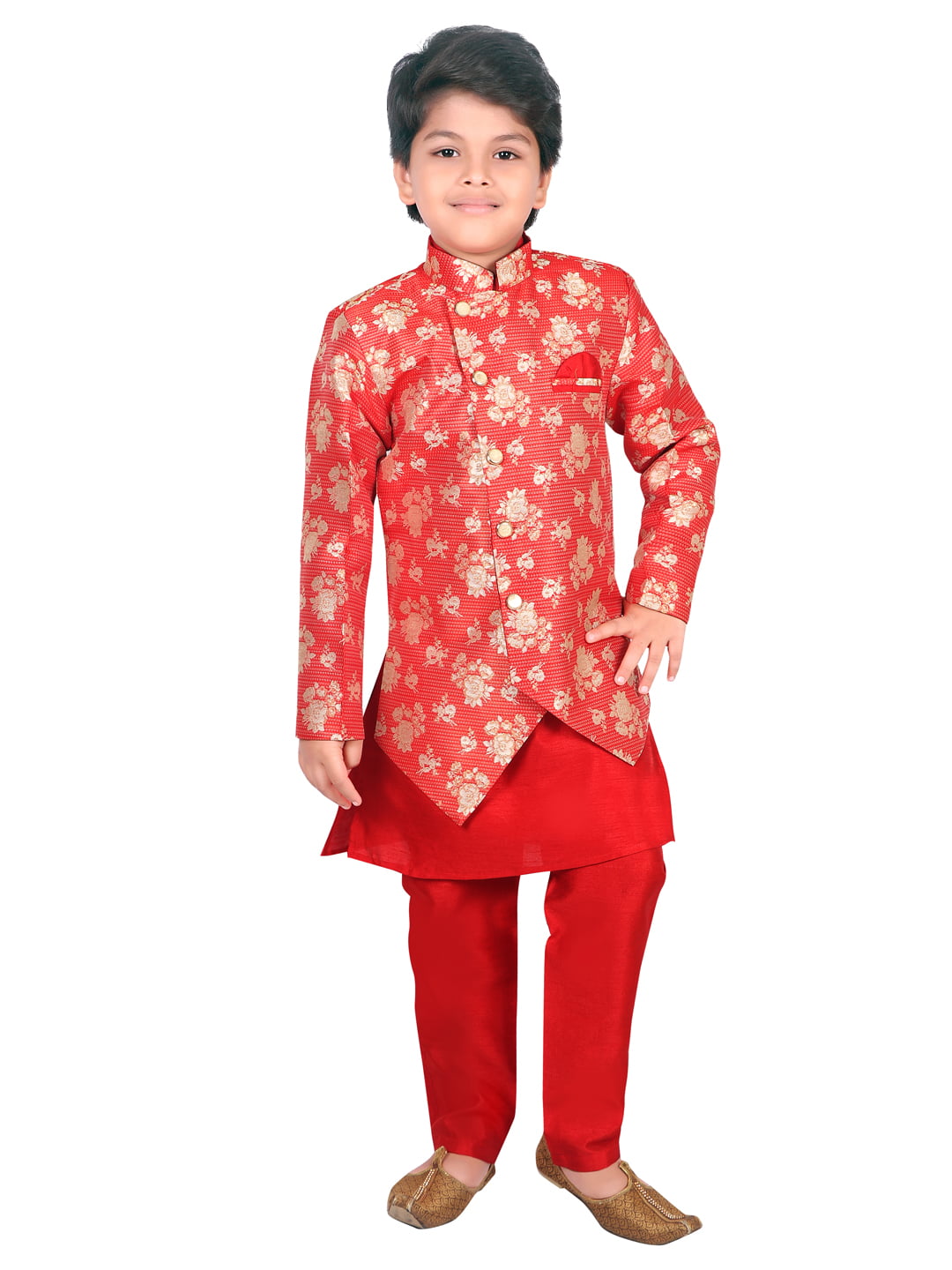 AHHAAAA Ethnic Wear Sherwani Kurta and Pyjama Set for Kids and Boys